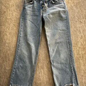 Free People Blue Flare Wide Leg Jeans